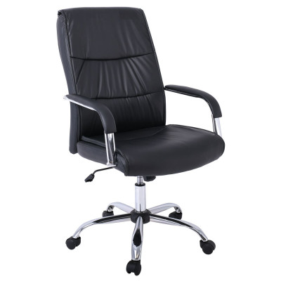 CF5100 Πολυθρόνα Διευθυντή Βάση Μέταλλο Χρώμιο - PU Μαύρο